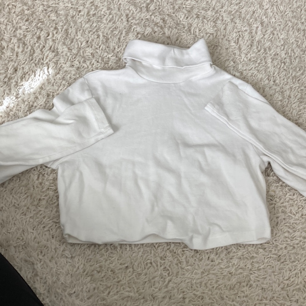 Woman’s Turtle Neck Long Sleeve Crop Top
